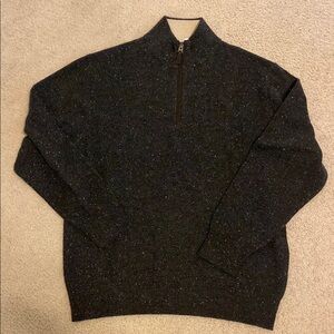 Orvis Black Zip Up Sweater with Classic Knit